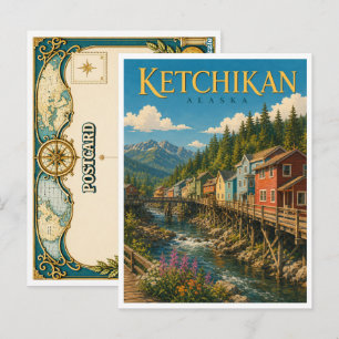 Cartão Postal Ketchikan Alaska Creek Street GeoSaga