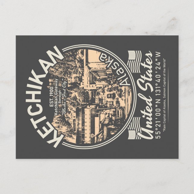 CARTÃO POSTAL KETCHIKAN ALASKA - REVILLAGIGEDO ISLAND (Frente)
