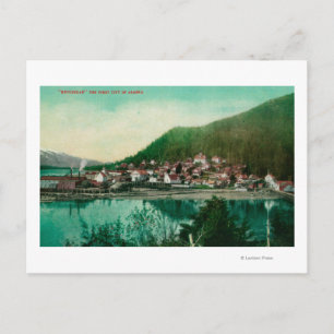 Cartão Postal Ketchikan, Vista da Cidade do Alasca - Primeira Ci