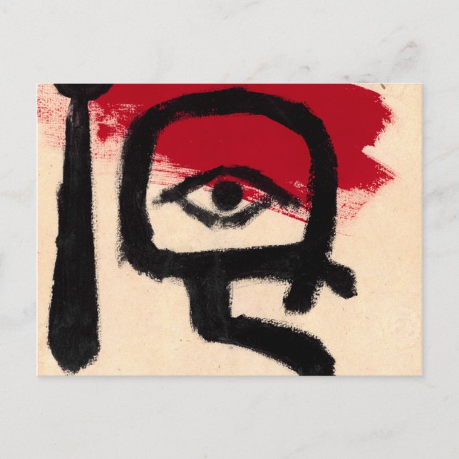 Cartão Postal Kettledrummer por Paul Klee (Frente)