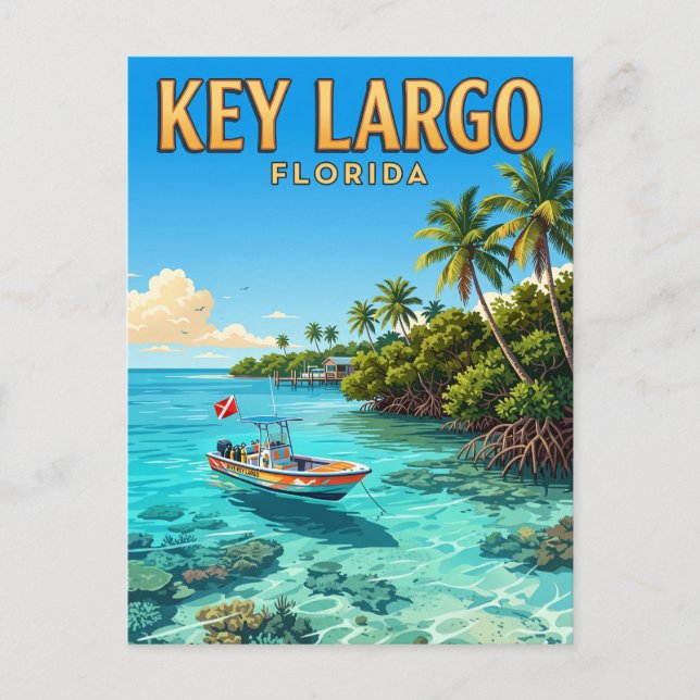 Cartão Postal Key Largo Flórida (Frente)