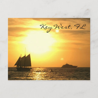 Cartão Postal Key West, FL Sailboat Sunset Postcard