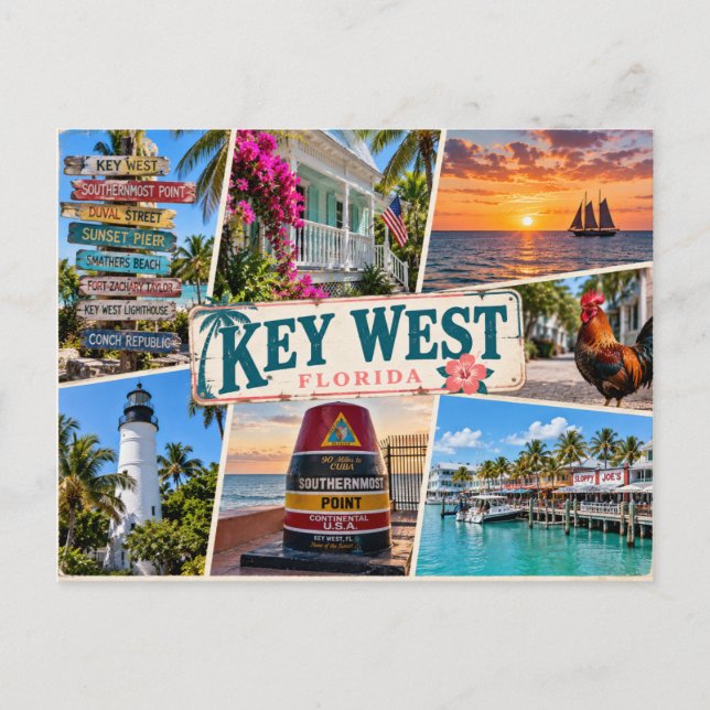Cartão Postal Key West Flórida (Frente)