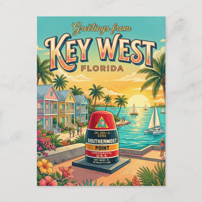 Cartão Postal Key West Flórida (Frente)
