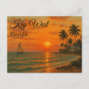 Cartão Postal Key West, Flórida Turismo de Viagens Retro