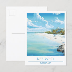 Cartão Postal Key West Florida USA Art Viagens vintage