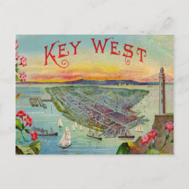 Cartão Postal Key West Florida Vintage Illustration