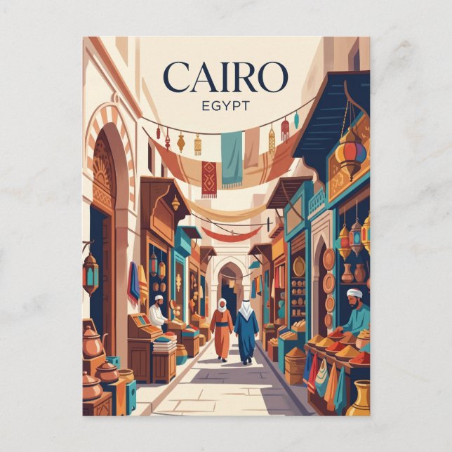 Cartão Postal Khan el-Khalili Egito (Frente)