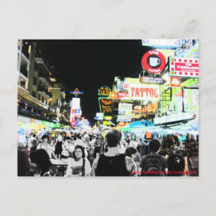 Cartão Postal Khaosan de néon