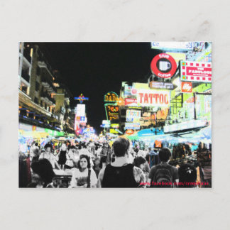 Cartão Postal Khaosan de néon