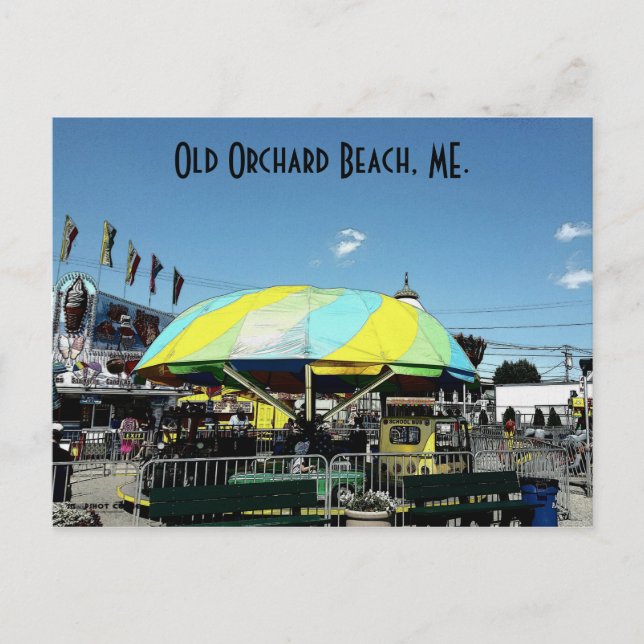 Cartão Postal Kiddes Car e Caminhão de Amusement Park (Frente)