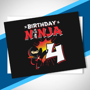 Cartão Postal Kids Ninja - Presente de Festa de aniversário - 4