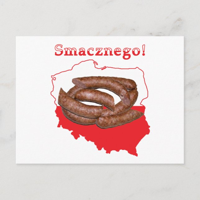 Cartão Postal Kielbasa Smacznego Mapa Polonês (Frente)
