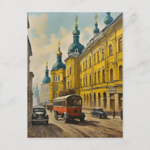 Cartão Postal Kiev Ucrânia aquarela