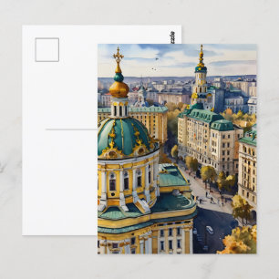 Cartão Postal Kiev watercolor art