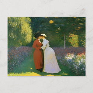 Cartão Postal Kiissing in the Garden by Monet Postcard