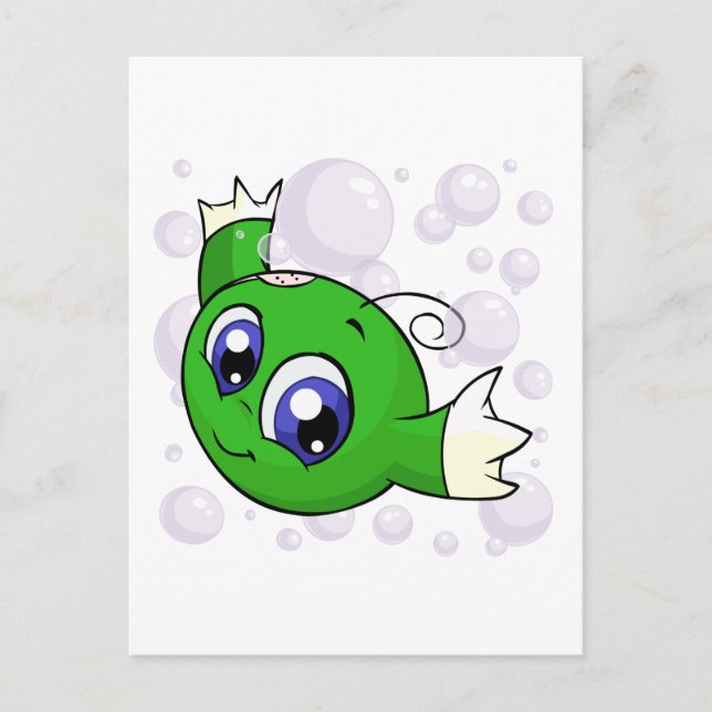 Cartão Postal Kiko verde nadando através do lago Kiko (Frente)