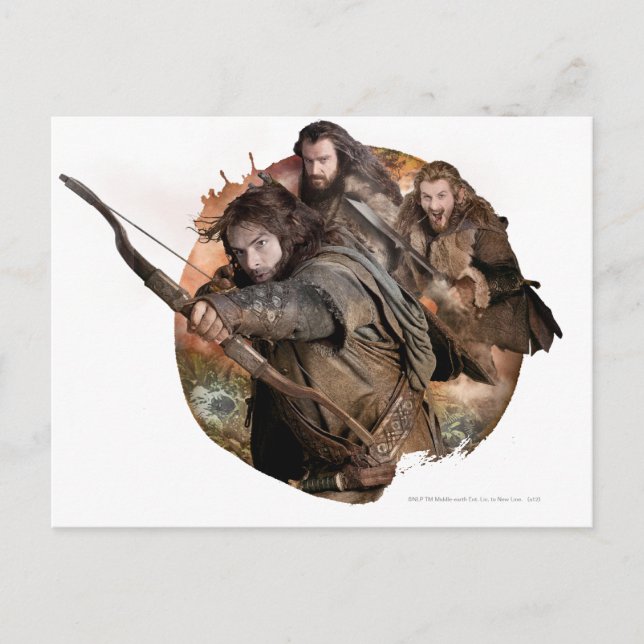 Cartão Postal Kili, THORIN OAKENSHIELD™ e Fili (Frente)