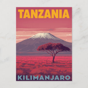 Cartão Postal Kilimanjaro Tanzânia Viagem Retro
