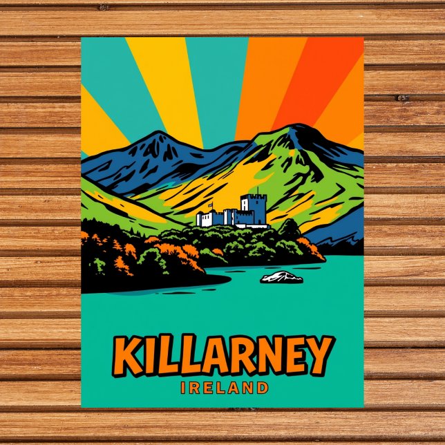 Cartão Postal Killarney, Ireland Lake Art Viagem (Killarney, Ireland Lake Art Travel Postcard
)