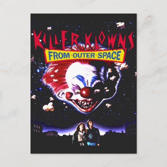 Cartão Postal Killer Klowns Clowns From Outer Space Movie Horror (Frente)