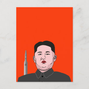 Cartão Postal Kim Jong-un e míssil nuclear