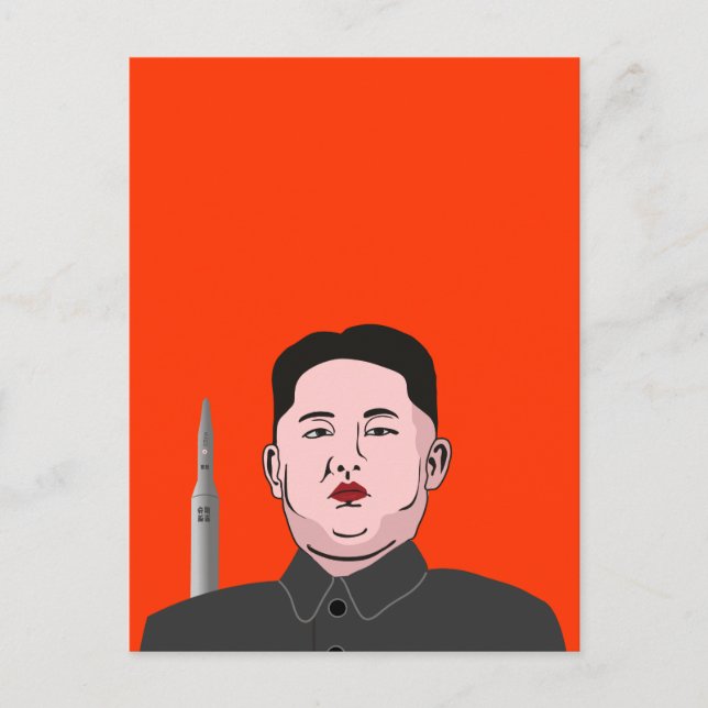 Cartão Postal Kim Jong-un e míssil nuclear (Frente)