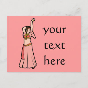 Cartão Postal Kim Pink Belly Dancer