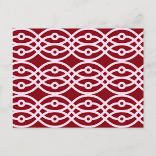 Cartão Postal Kimono impressão, burgundy e rosa
