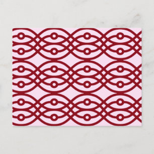 Cartão Postal Kimono impressão, rosa e burgundy