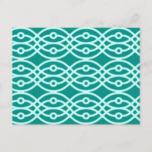 Cartão Postal Kimono impressão, turquesa e aqua