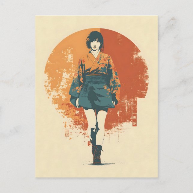 Cartão Postal Kimono woman vintage (Frente)