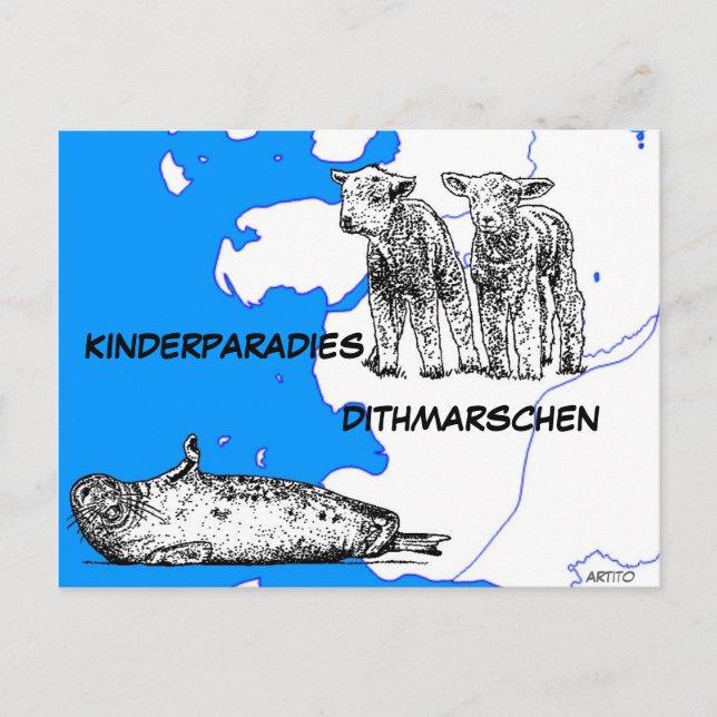 Cartão Postal Kinderparaíso Dithmarschen (Frente)