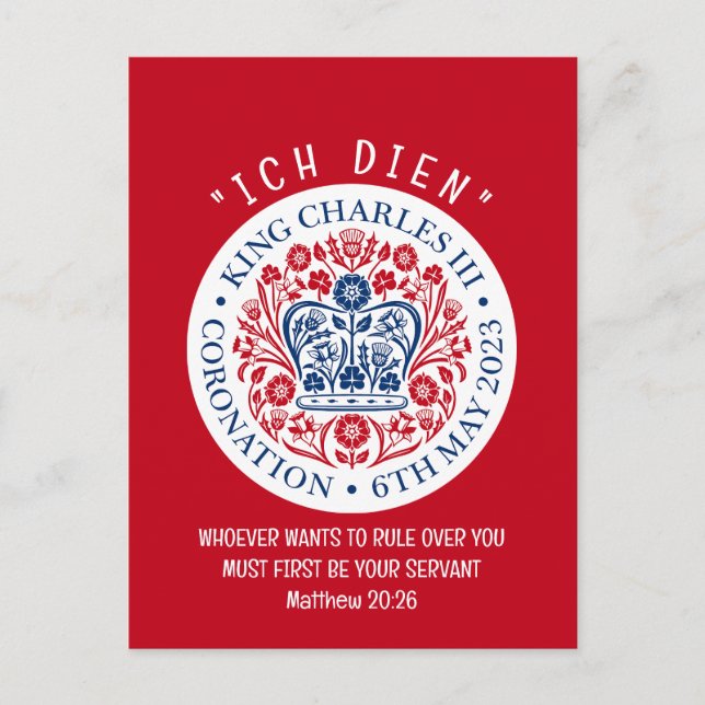 Cartão Postal KING CHARLES III Coronação (Frente)