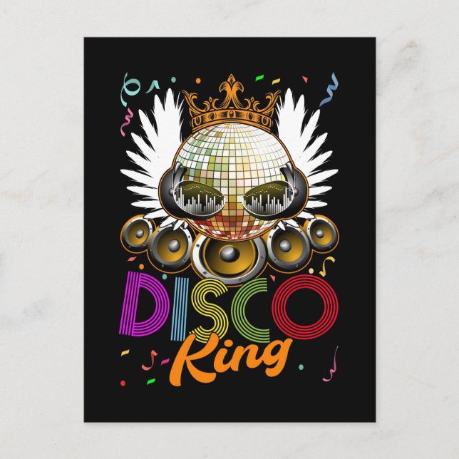 Cartão Postal King Disco Funky Music Dancing (Frente)