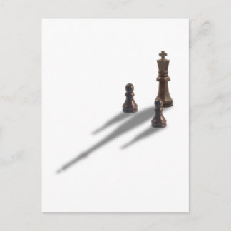 Cartão Postal King e dois Pawns