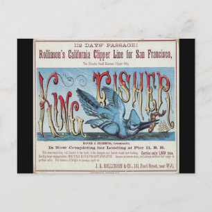 Cartão Postal King Fisher Clipper Navegando