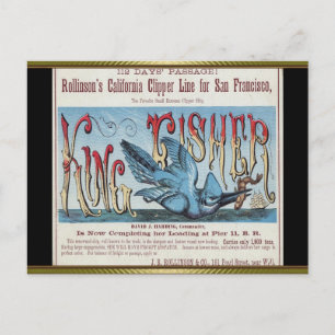 Cartão Postal King Fisher Clipper Navegando