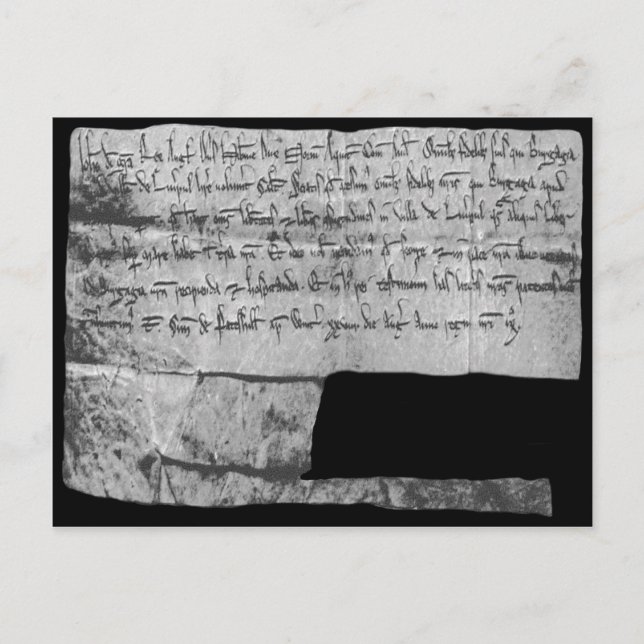 Cartão Postal King John's Letters Patent for Liverpool, 1207 (Frente)