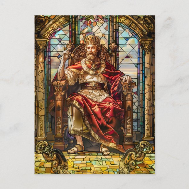 Cartão Postal King Sentado em Seu Trono (Frente)