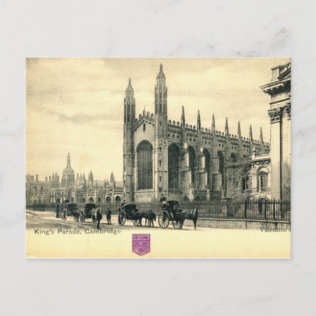 Cartão Postal King's Parade, Cambridge England 1915 Vintage (Frente)