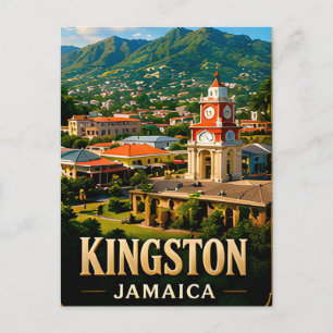 Cartão Postal Kingston Jamaica Montanhas Azuis Lembrança de Viag