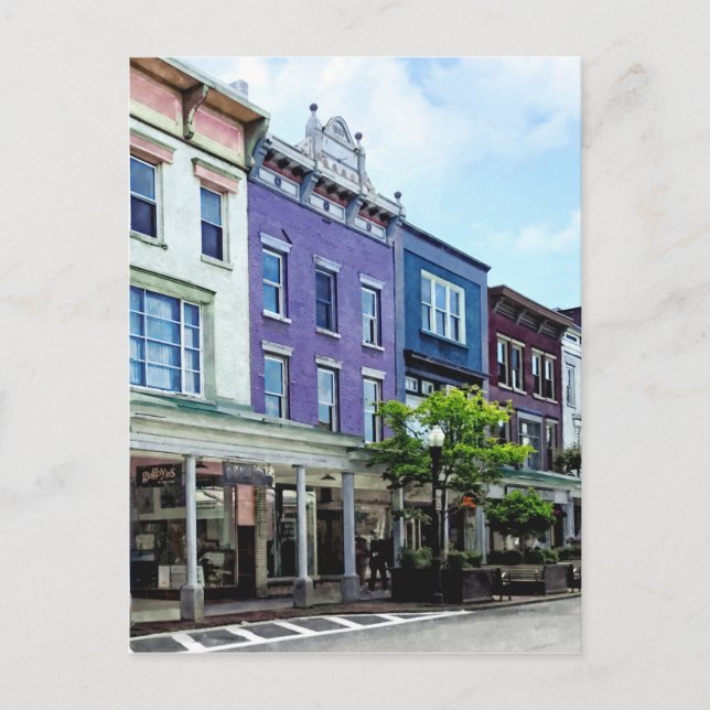 Cartão Postal Kingston NY - Vista da Wall Street (Frente)