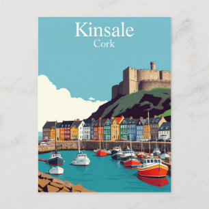 Cartão Postal Kinsale Cork Irlanda, aldeia costeira irlandesa