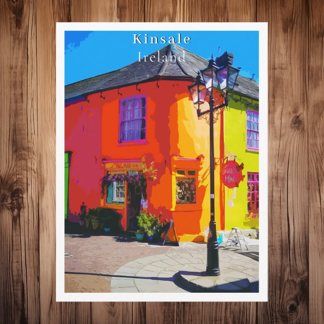 Cartão Postal Kinsale Cork Irlanda - Estilo Retroativo (Kinsale Cork Ireland Retro Style Postcard
)