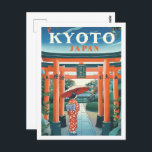 Cartão Postal Kioto Japão Vintage Familiar Viagem<br><div class="desc">Kioto Japão Vintage Familiar Viagem</div>