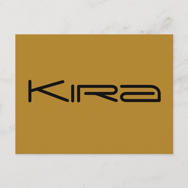 Cartão Postal Kira, personagem de Orphan Black, fonte geométrica (Frente)