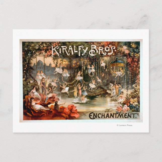 Cartão Postal Kiralfy Brothers Enchantment Poster (Frente)