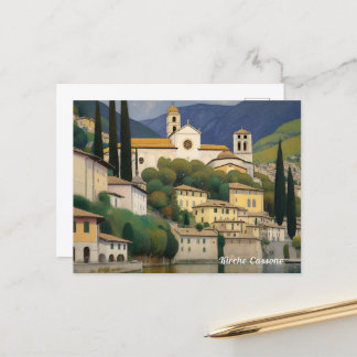 Cartão Postal Kirche Cassone Gustav Klimt Pintando Serene