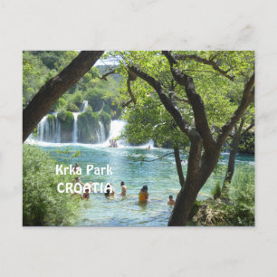Cartão Postal Kirka Waterfall Croácia - Viagem cênico